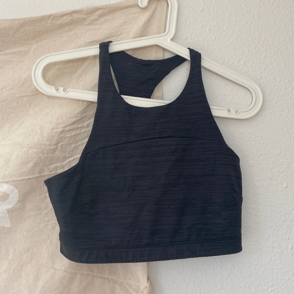 outdoor voices heather black crop bra